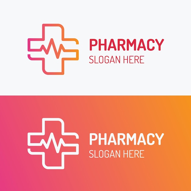 Vecteur gratuit modèle de logo de pharmacie dégradé