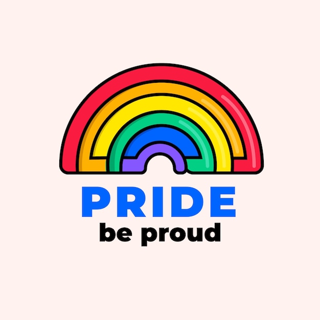 Vecteur gratuit modèle de logo plat lgbt pride month