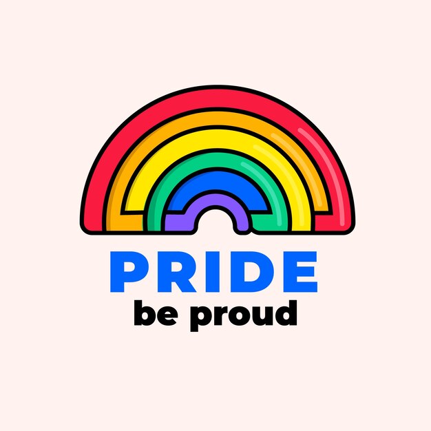 Modèle de logo plat lgbt pride month