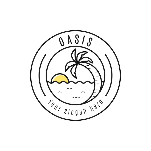 Modèle de logo plat oasis