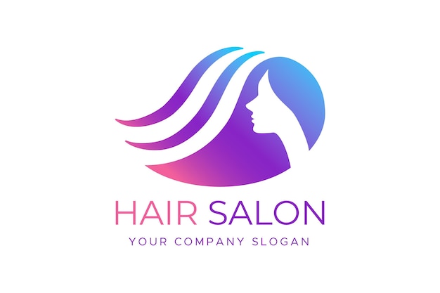 Modèle de logo de salon de coiffure dégradé