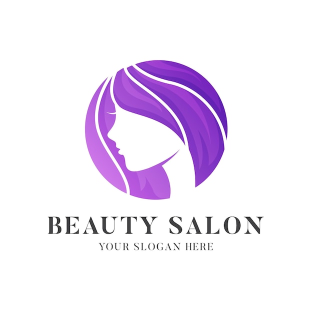 Modèle de logo de salon de coiffure dégradé