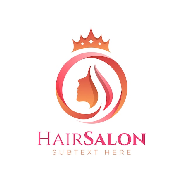 Modèle de logo de salon de coiffure dégradé