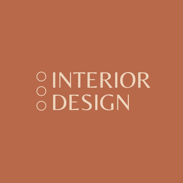 Modèle de logo d'un studio de design d'intérieur élégant et minimaliste