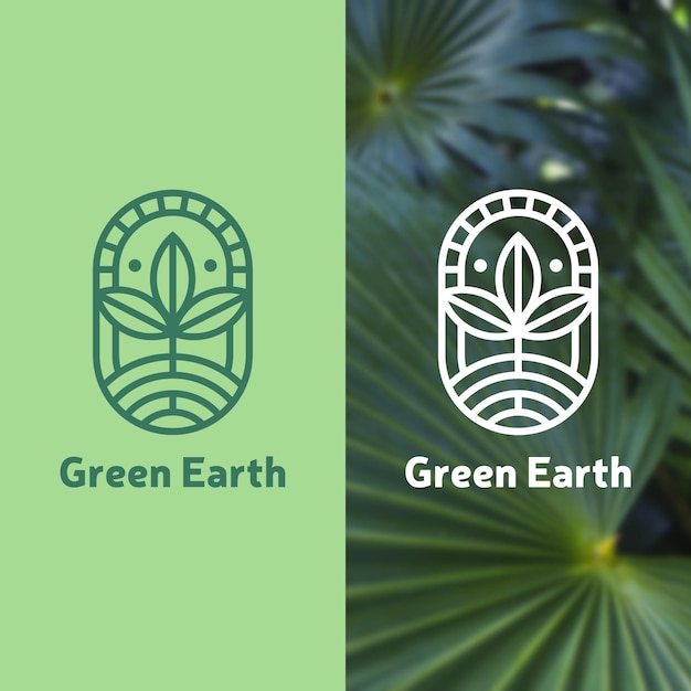 Vecteur gratuit modèle de logo de terre verte