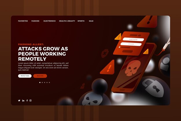 Modèle de page de destination de phishing mobile