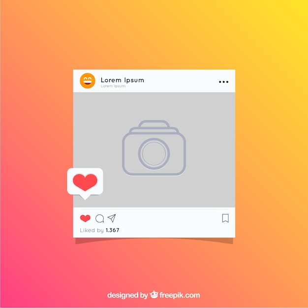 Vecteur gratuit modèle de post instagram avec notifications