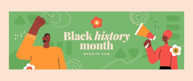 Modèle d'en-tête twitter du mois de l'histoire des noirs