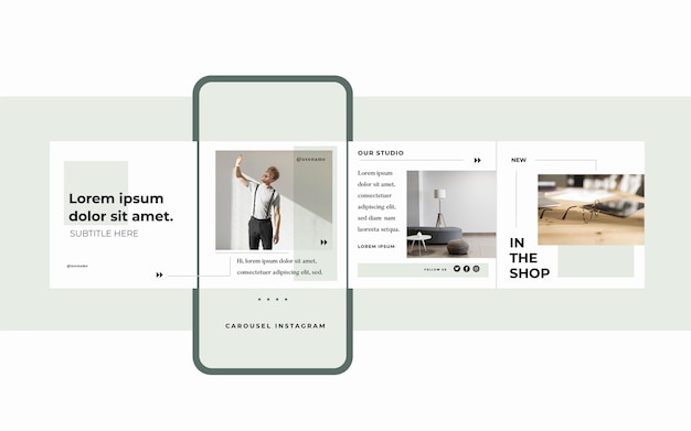Vecteur gratuit modèles de carrousel instagram