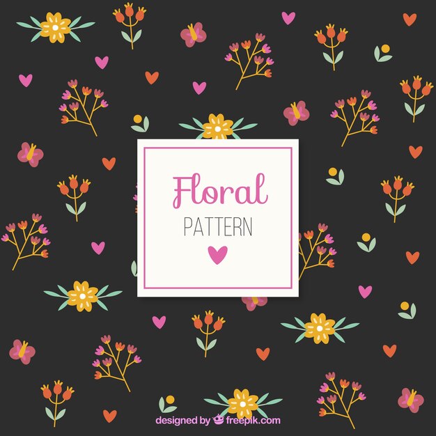 motif floral foncé