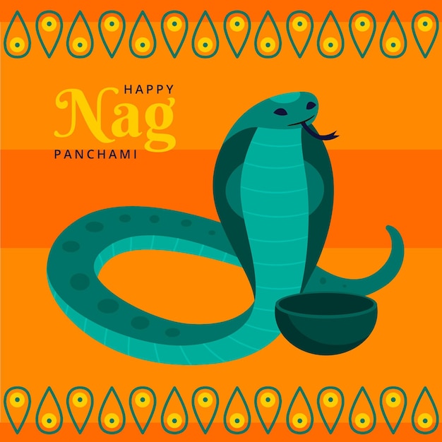 Vecteur gratuit nag panchami illustration