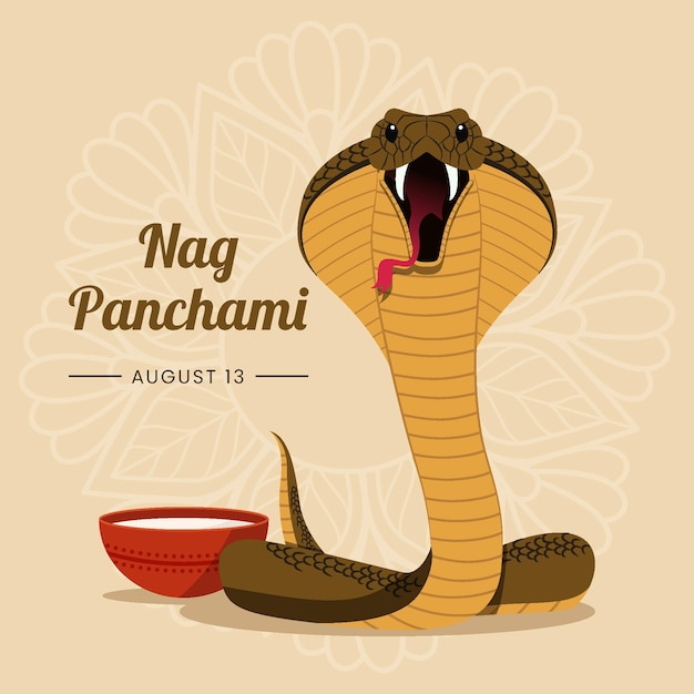 Vecteur gratuit nag panchami illustration