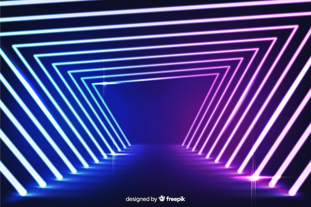 Vecteur gratuit neon lights stage background