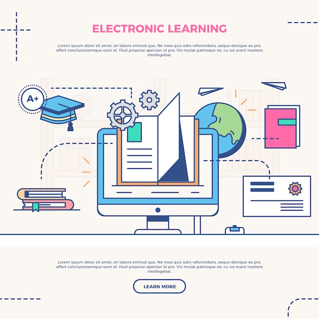 Vecteur gratuit online elearning