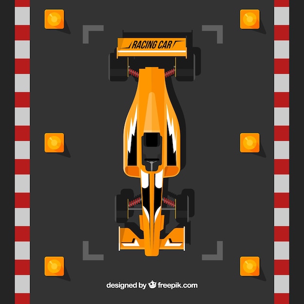 Vecteur gratuit orange formule 1 voiture de course