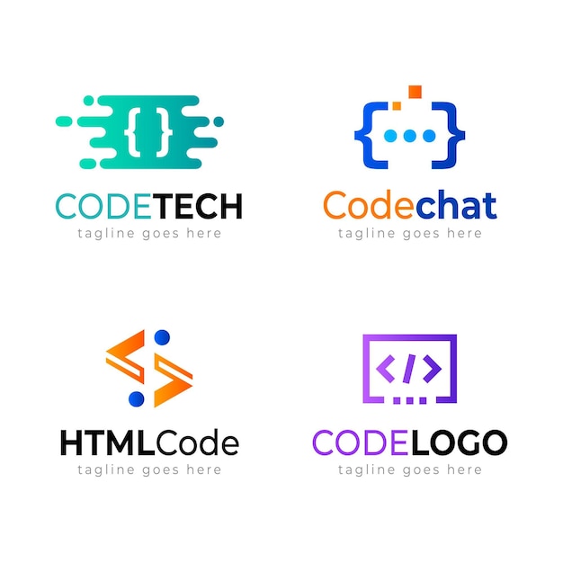 Pack de logo de code créatif