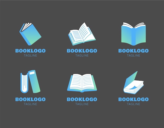 Pack de logo de livre plat moderne