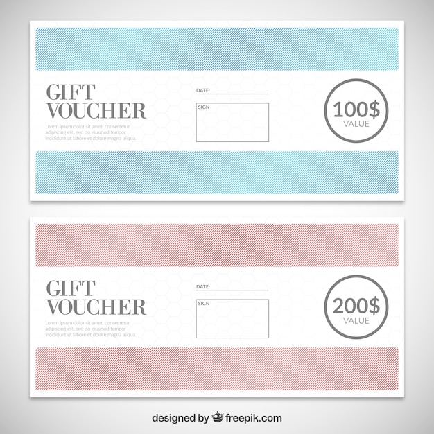 Vecteur gratuit pack de modèle gift voucher