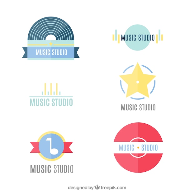 Pack plat de logos de studio de musique