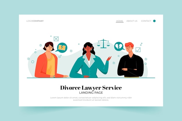 Page de destination du service des avocats en divorce