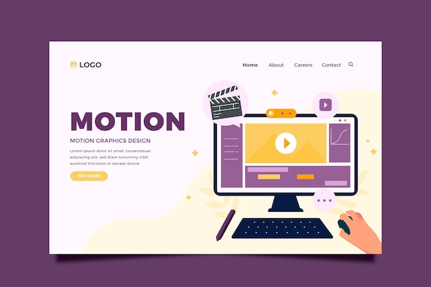 Vecteur gratuit page de destination flat motiongraphics