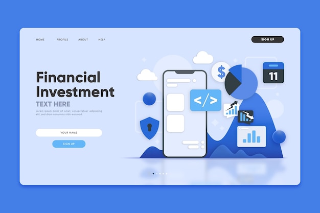 Page de destination des investissements financiers