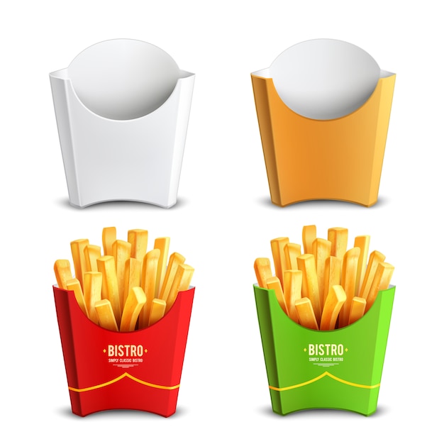 Vecteur gratuit paquet de frites design concept