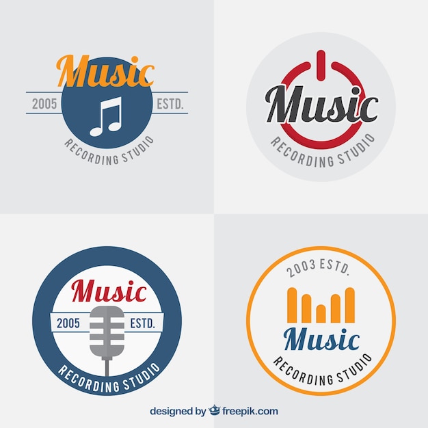 Vecteur gratuit paquet de logos de musique