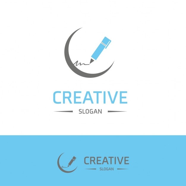 Vecteur gratuit pen logo design slogan creative