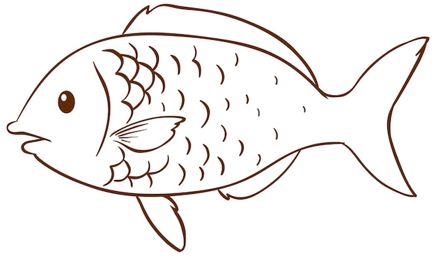 Poisson dans un style simple doodle sur fond blanc