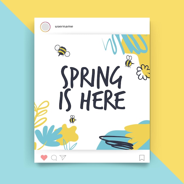 Vecteur gratuit post instagram de printemps peint abstrait