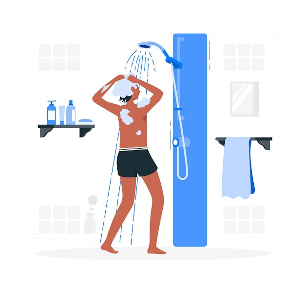 Prendre une illustration de concept de douche