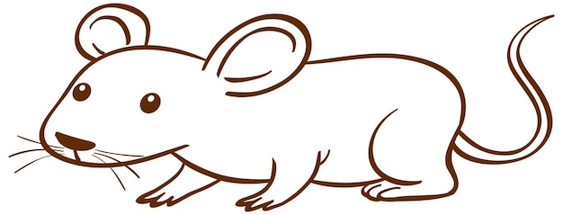 Vecteur gratuit rat dans un style simple doodle sur fond blanc