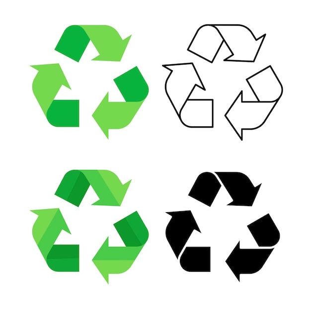 Vecteur gratuit recyclez les quatre styles de signes