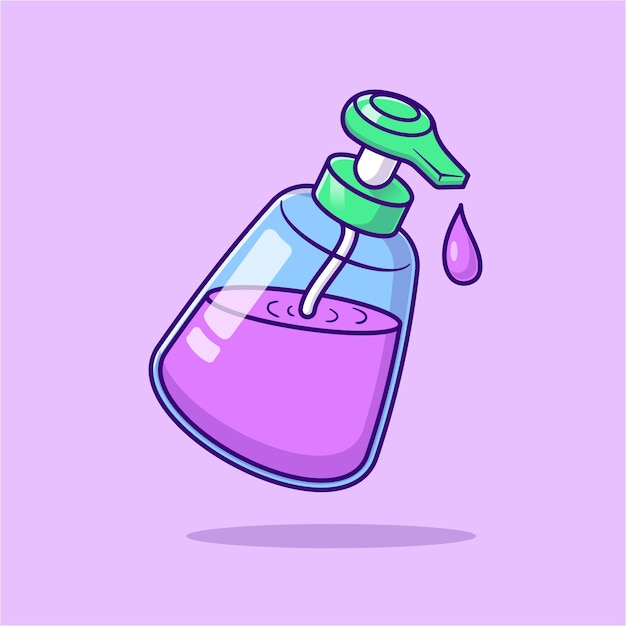 Vecteur gratuit savon liquide bouteille dessin animé icône vecteur illustration santé objet icône concept isolé premium