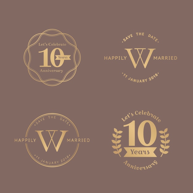 Set de badges d&#39;anniversaire