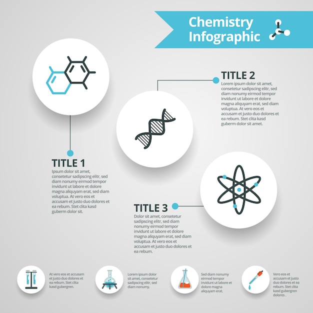 Vecteur gratuit set d&#39;infographie chimie