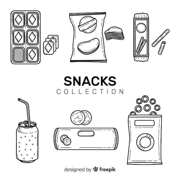 Vecteur gratuit set de snacks