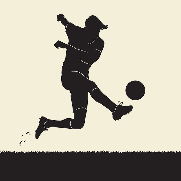 Vecteur gratuit silhouette de joueur de football design plat