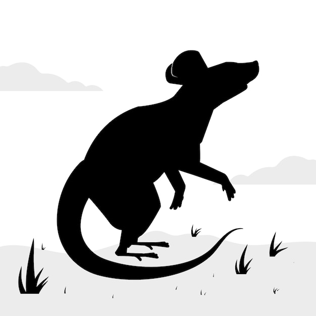 Silhouette de rat dessiné à la main