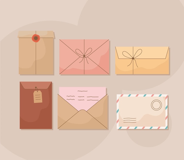 Six enveloppes pour cartes