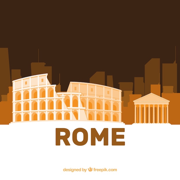 Skyline de Rome avec le Colisée