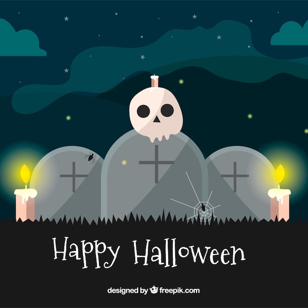 Vecteur gratuit superbe fond d&#39;halloween avec un design plat