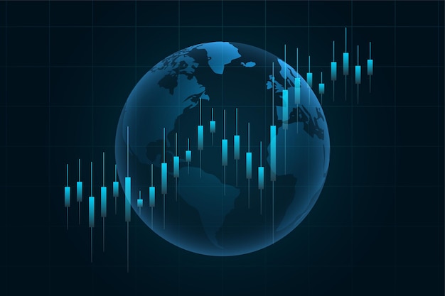 Vecteur gratuit tableau financier sur fond de globe pour le trading forex ou le marché boursier