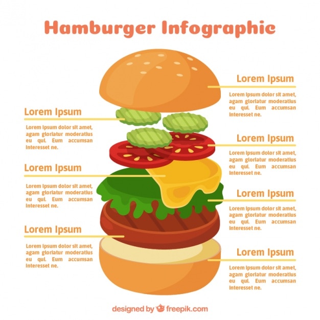 Vecteur gratuit tasty hamburgers infographique