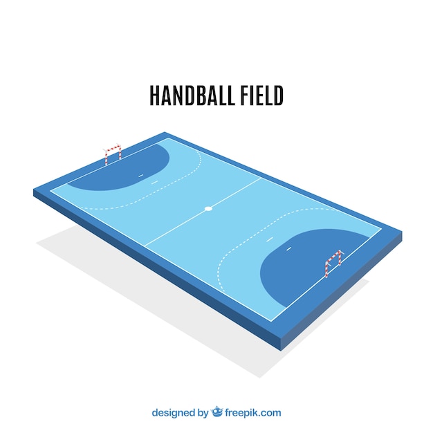 Terrain de handball avec perspective