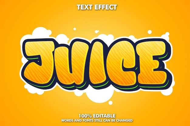 Typographie de jus Effets de texte modifiables de la bulle orange