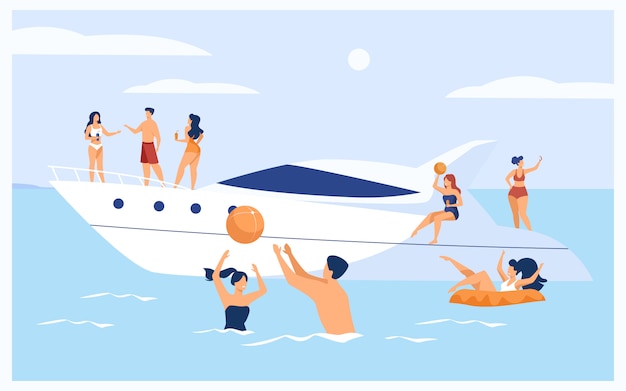 Vecteur gratuit vacances sur le concept de yacht