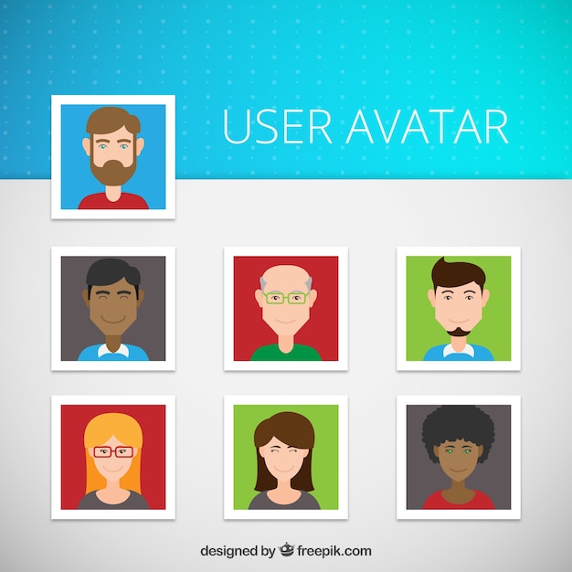 Vecteur gratuit variété des avatars des utilisateurs