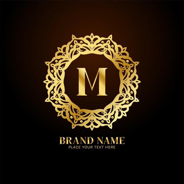 Vecteur de conception de concept de logo de marque de luxe lettre M